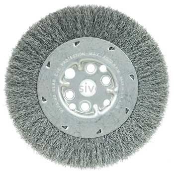 Weiler 01503 6" Maximum Density Crimped Wire Wheel .008" Steel Fill 5/8"-1/2" Arbor Hole