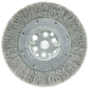Weiler 01509 6" Maximum Density Crimped Wire Wheel .014" Stainless Steel Fill 5/8"-1/2" Arbor Hole