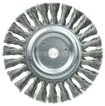 Weiler 08075 6" Standard Twist Knot Wire Wheel .0118" Steel Fill 5/8"-1/2" Arbor Hole