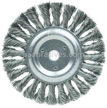 Weiler 08105 6" Standard Twist Knot Wire Wheel .023" Steel Fill 5/8"-1/2" Arbor Hole