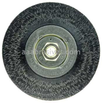 Weiler 35206 Polyflex Encapsulated Root Pass Weld Cleaning Brush 6" .014" Steel Fill 5/8"-11 UNC Nut