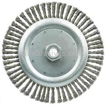 Weiler 36297 Wolverine 7" Knot Wire Wheel Stringer Bead Twist .020" Steel Fill 5/8"-11 UNC Nut