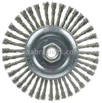 Weiler 36307 Wolverine 6" Knot Wire Wheel Stringer Bead Twist .020" Steel Fill 5/8"-11 UNC Nut (Light Duty)