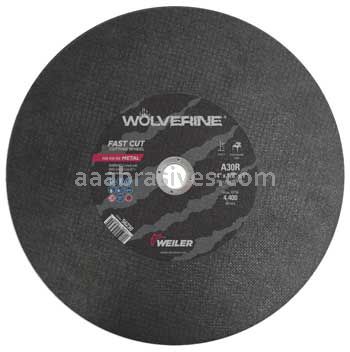 Weiler 56230 14" x 1/8" Wolverine Type 1 Large Cutting Wheel A30R 1" AH Stationary Saw