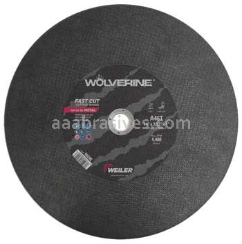 Weiler 56240 14" x 3/32" Wolverine Type 1 Large Cutting Wheel A46T 1" AH Chop Saw