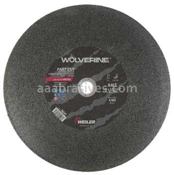 Weiler 56247 14" x 3/32" Wolverine T1 Large Cutting Wheel A36R 1" AH Chop Saw Fast Bur Reduce Cut