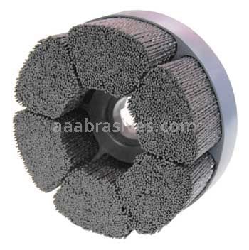 Weiler 86117 Burr-Rx 6" Maximum Density Shell-Mill Holder Disc Brush .055/80 CG Crimped Fill