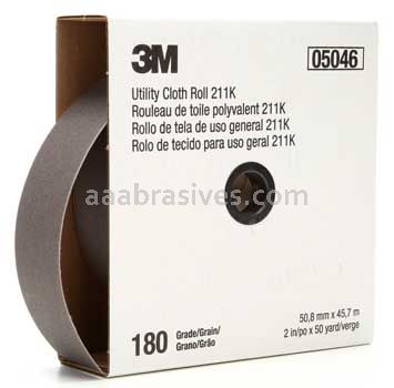 3M™ 7000118342 2 x 50 yds 180 Grit J-weight 211K Utility Cloth Roll