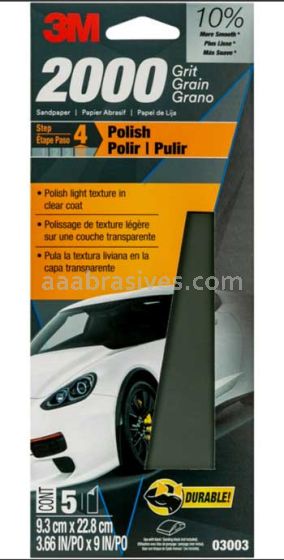 3M™ 7100100325 3-2/3 x 9 2000 Grit Wetordry™ Sandpaper 03003