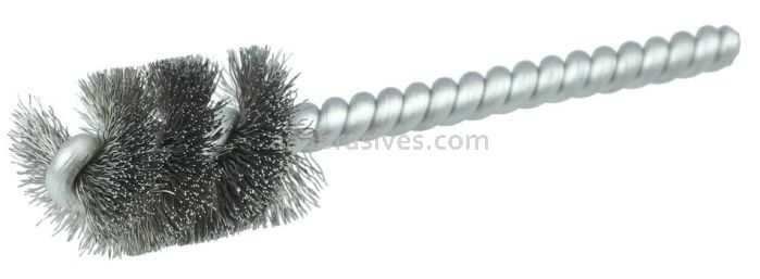 Weiler 21085 3/4" Power Tube Brush .006" Stainless Steel Wire Fill 1" Brush Length