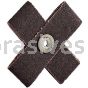 3 x 3 x 1 80 1/4-20 Merit Aluminum Oxide (8 Ply) Cross Pads
