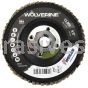 Weiler 31349 - 4-1/2" 36Z 5/8"-11 A.H. Wolverine Abrasive Flap Disc Angled Phenolic Backing - 012382313494