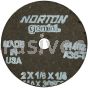 Norton 2 x 1/8 x 1/4 Gemini Free Cut D Sides ReinforcedType 01 Straight Wheels