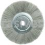 Weiler 01949 12" Narrow Face Crimped Wire Wheel .0104" Stainless Steel Fill 1-1/4" Arbor Hole