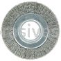 Weiler 03520 6" Wide Face Crimped Wire Wheel .014" Stainless Steel Fill 2" Arbor Hole