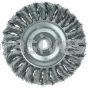 Weiler 08034 4" Standard Twist Knot Wire Wheel .0118" Steel Fill 1/2"-3/8" Arbor Hole