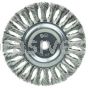 Weiler 08345 6" Standard Twist Knot Wire Wheel .016" Stainless Steel Fill 5/8"-1/2" Arbor Hole