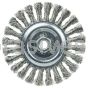 Weiler 08796 Roughneck Jr. 6" Filler Pass Weld Cleaning Brush .023" Stainless Steel Wire Fill 5/8"-11 UNC Nut