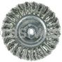 Weiler 13110 Standard Twist Knot Wire Wheel 4" .014" Stainless Steel Fill 3/8"-24 UNF Nut