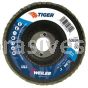 Weiler 50694 4" Tiger Disc Abrasive Flap Disc Flat Type 27 Phenolic Backing 60 Z 5/8" Arbor Hole