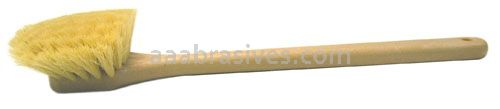 20" Utility Scrub Brush, White Flagged Synthetic Fill, Foam Block