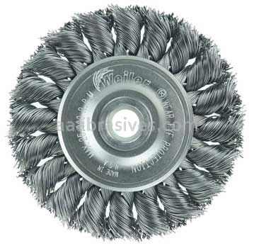 Weiler 08014 3" Standard Twist Knot Wire Wheel .014" Steel Fill 1/2"-3/8" Arbor Hole