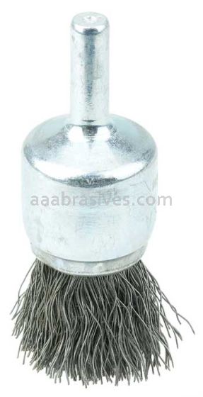 Weiler 36247 Wolverine 3/4" Crimped Wire End Brush .0104" Steel Fill 1/4" Stem
