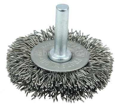 Weiler 17958 2" Stem-Mounted Crimped Wire Radial Wheel .020" Steel Fill 1/4" Stem