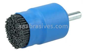 Weiler 86148 1" Diameter FME-Compliant Black Nylox End Brush .055/80 CG Crimped Fill