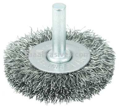 Weiler 17956 2" Stem-Mounted Crimped Wire Radial Wheel .0118" Steel Fill 1/4" Stem