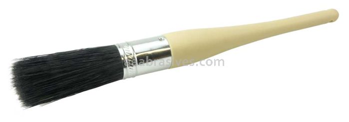 Weiler 40021 #10 1-1/16" Oval Sash Brush Black China Bristle 3" Trim Length Plain Foam Handle