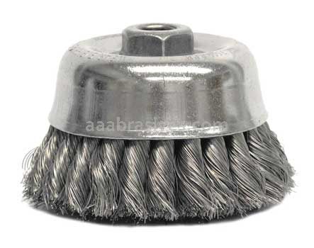 Weiler 12756 4" Double Row Knot Wire Cup Brush .014" Steel Fill 5/8"-11 UNC Nut
