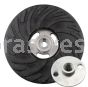 4-1/2x5/8-11 Thread, Backing Pad, Plastic Ribbed (Turbo), W/Nut