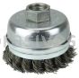 Weiler 13300 2-3/4" Single Row Knot Wire Cup Brush Banded .014" Steel Fill 5/8"-11 UNC Nut