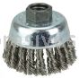 Weiler 36239 Wolverine 3" Knot Wire Cup Brush .020" Stainless Steel Fill 5/8"-11 UNC Nut