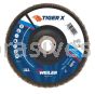 Weiler 51215 7" Tiger X Flap Disc Conical Type 29 Phenolic Backing 36 Z 7/8" Arbor Hole