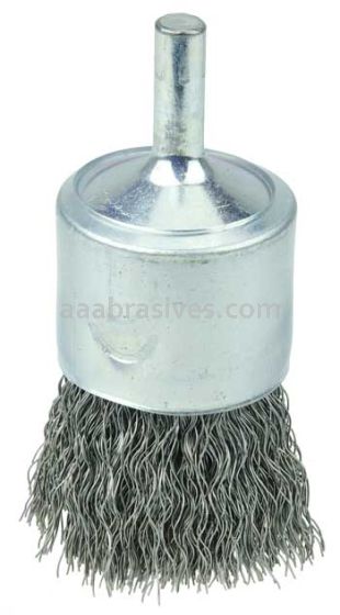 Weiler 11007 1" Coated Cup Crimped Wire End Brush .0104" Steel Fill