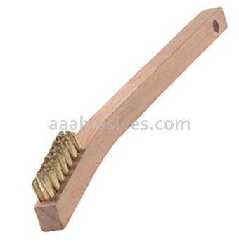 Osborn Curved Handle V Trim Scratch Brush 3X7 Brass #54100