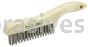 Weiler 44064 Hand Wire Scratch Brush .012 Stainless Steel Fill Shoe Handle 4 x 16 Rows
