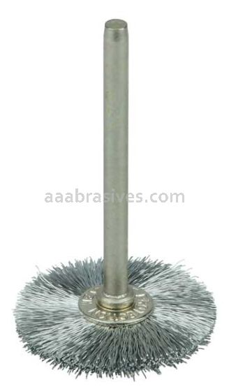 Weiler 26155 1" Miniature Wire Wheel .005" Steel Fill 3/32" Stem