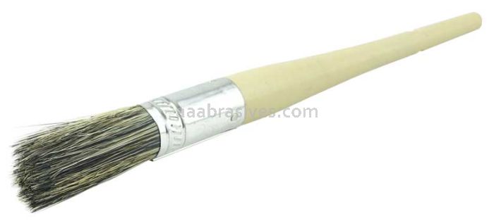 Weiler 40119 #4 11/16" Round Sash Brush Grey Bristle Fill 2" Trim Length Plain Foam Handle