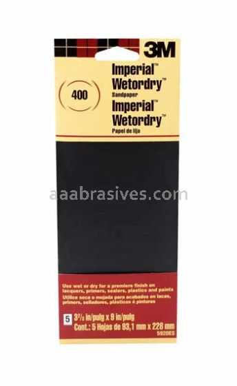 3M™ 7010293118 3.66 x 9 400 Grit Imperial™ Wetordry™ Sandpaper