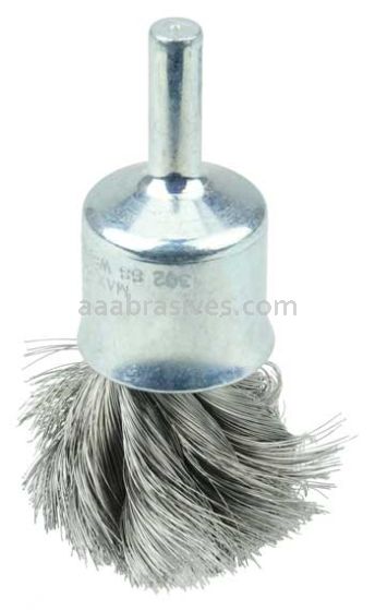 Weiler 10220 3/4" Knot Wire End Brush .006" Stainless Steel Fill