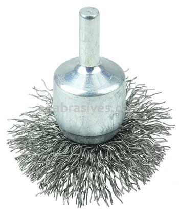 Weiler 11142 2" Circular Flared Crimped Wire End Brush .014" Steel Fill