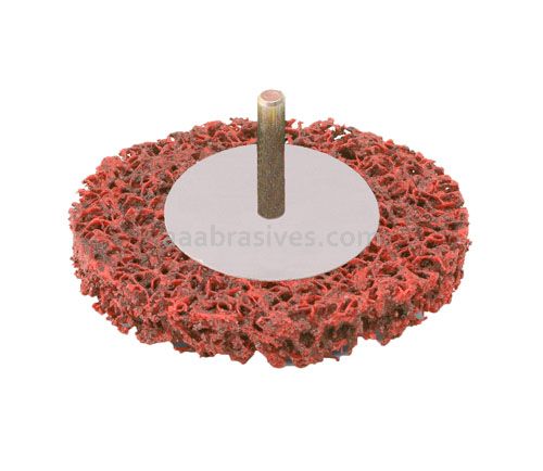 Dynabrade,4" (102 mm) Dia. x 1/2" (13 mm) W x 1/4" (6 mm) Shaft Extra Coarse DynaStrip Red Wheel