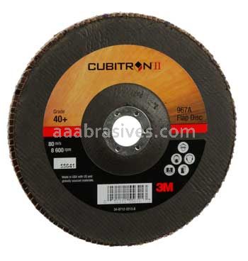 3M™ 7010300290 7 x 7/8 40+ Grit 967A T27 Giant Cubitron™ II Flap Disc