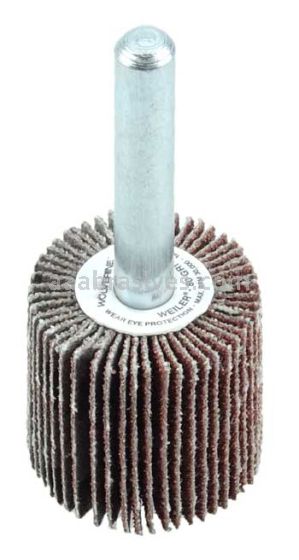 Weiler 30720V 1" x 1" x 60 AO Wolverine Coated Abrasive Flap Wheel 1/4" Stem Vending Ready