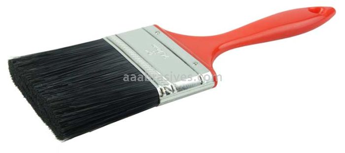 Weiler 40110 3" Industrial Varnish Brush Black Polyester 2-1/4" Trim Length Red Plastic Handle
