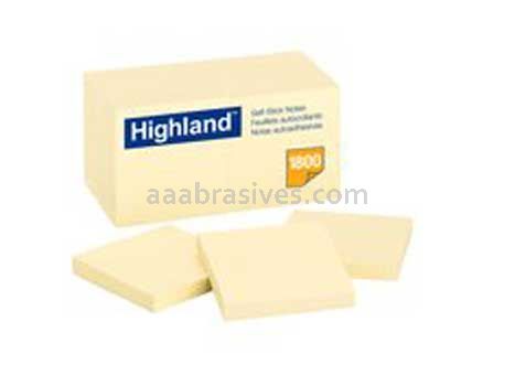Highland™ Notes 6549-18 3 in x 3 in Yellow 3M 7000052360
