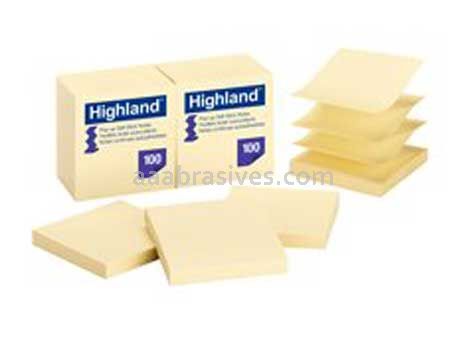 Highland&trade; Pop-up Self Stick Notes 6549-PuY 3 in x 3 in 3M 7010296603